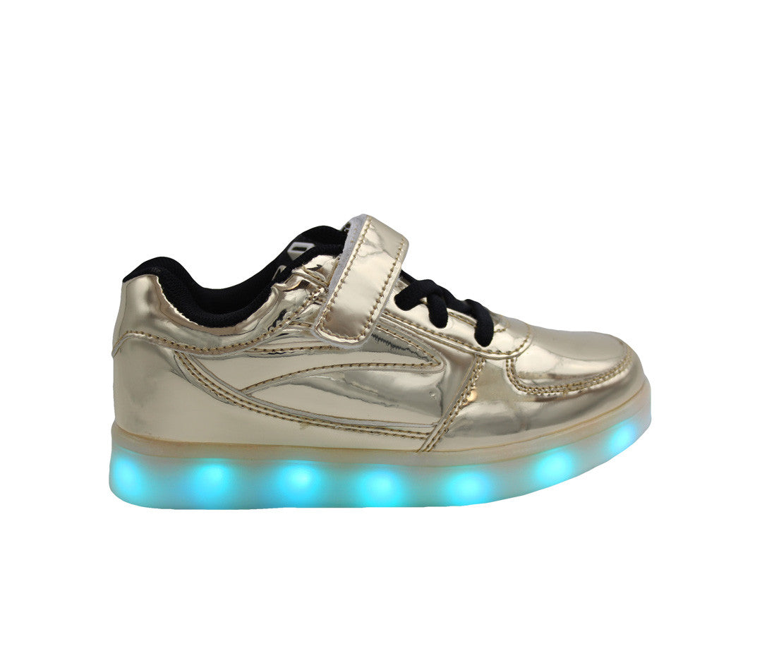 LED Light Up Shoes | Gold Low Tops | LED Fashion Sneakers â LED SHOE SOURCE
