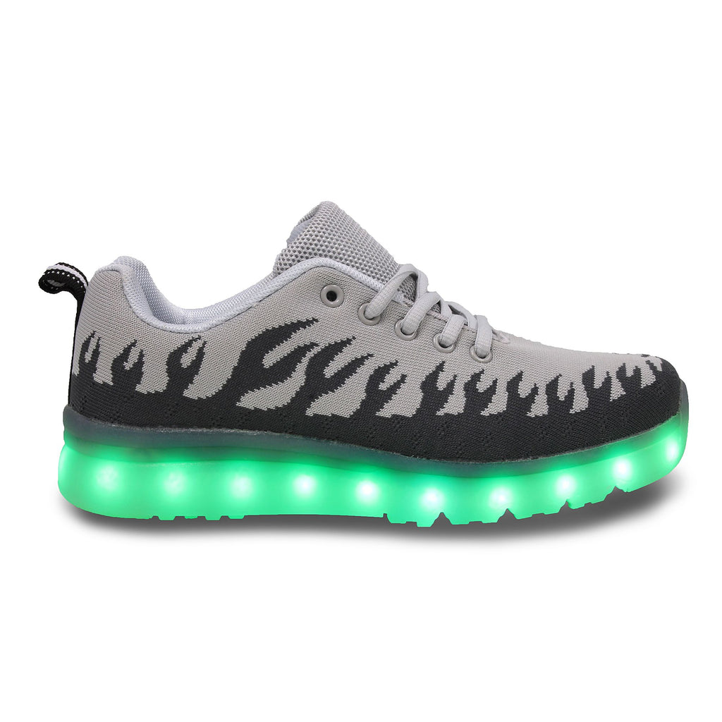 LED Light Shoes Orange Green Grey Inferno Flames | LED Sneakers – LED SOURCE