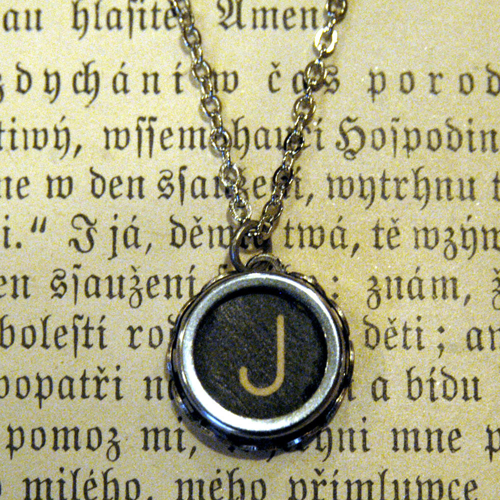 Vintage Typewriter Key Necklace- Pick any number, letter or symbol