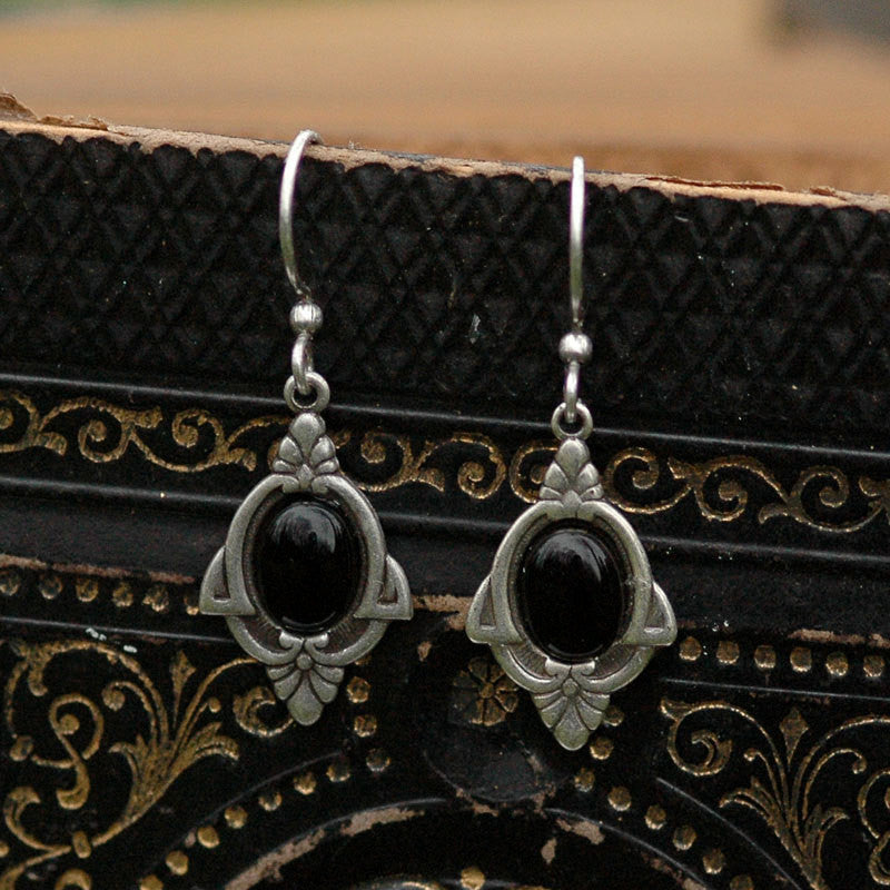 antique onyx earrings