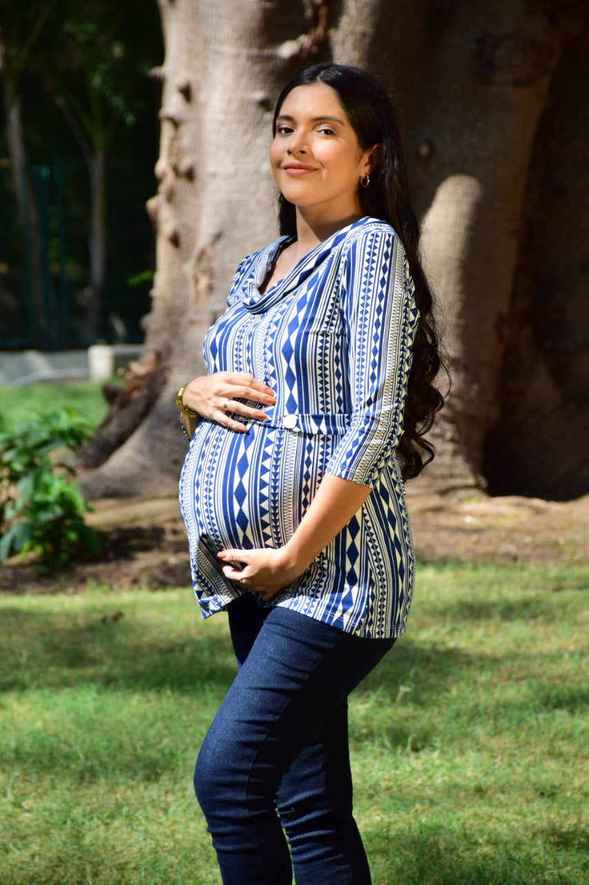 Abundantemente Abultar escalada Blusa de Embarazo y Lactancia Caramelo Azul Estampado – Emma: Ropa para  Embarazada y Lactancia