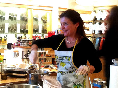 Adriana Coppola, Cooking in a demo, food sampling, demo at Williams Sonoma