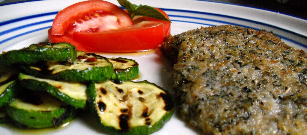 milanesa with grilled zucchini