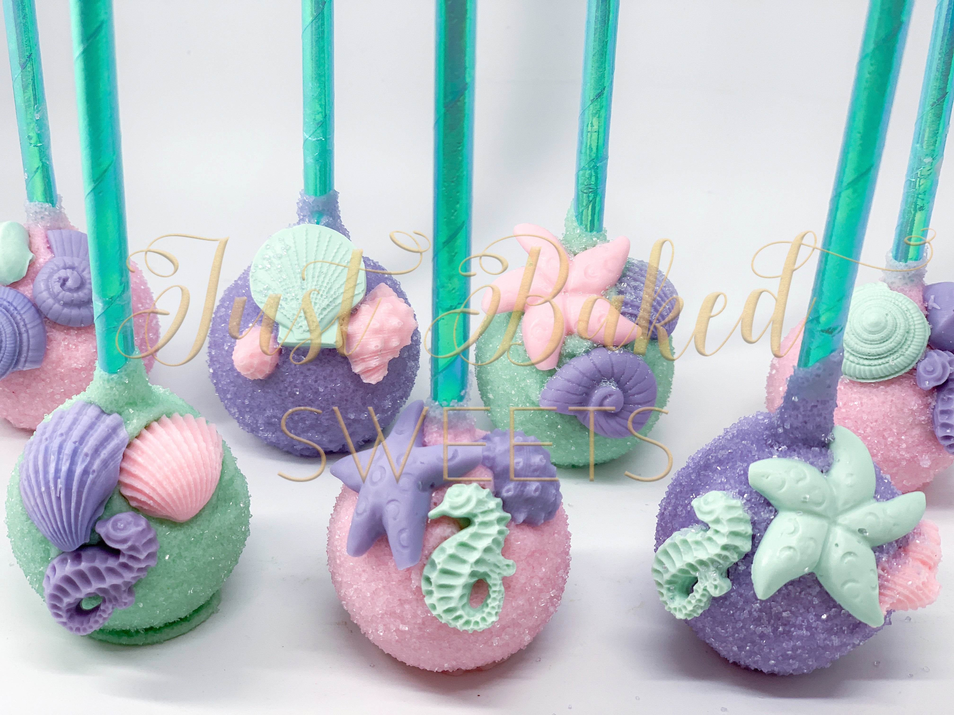 Under The Sea Cake Pops In Pink Lilac And Mint Green Just Baked Sweets