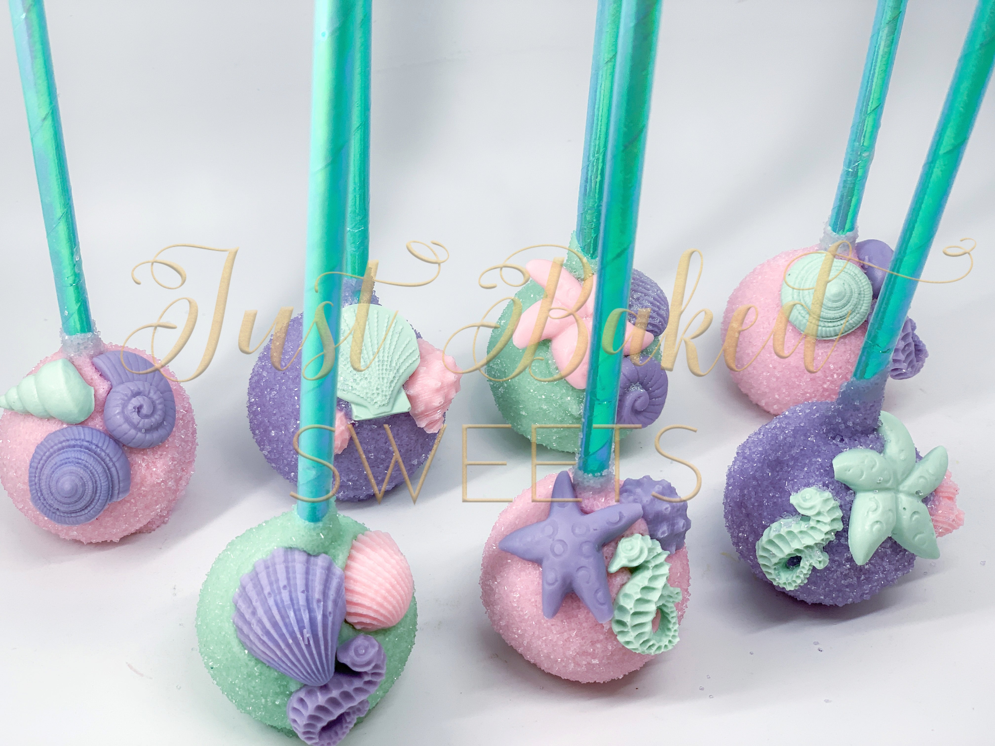 Under The Sea Cake Pops In Pink Lilac And Mint Green Just Baked Sweets