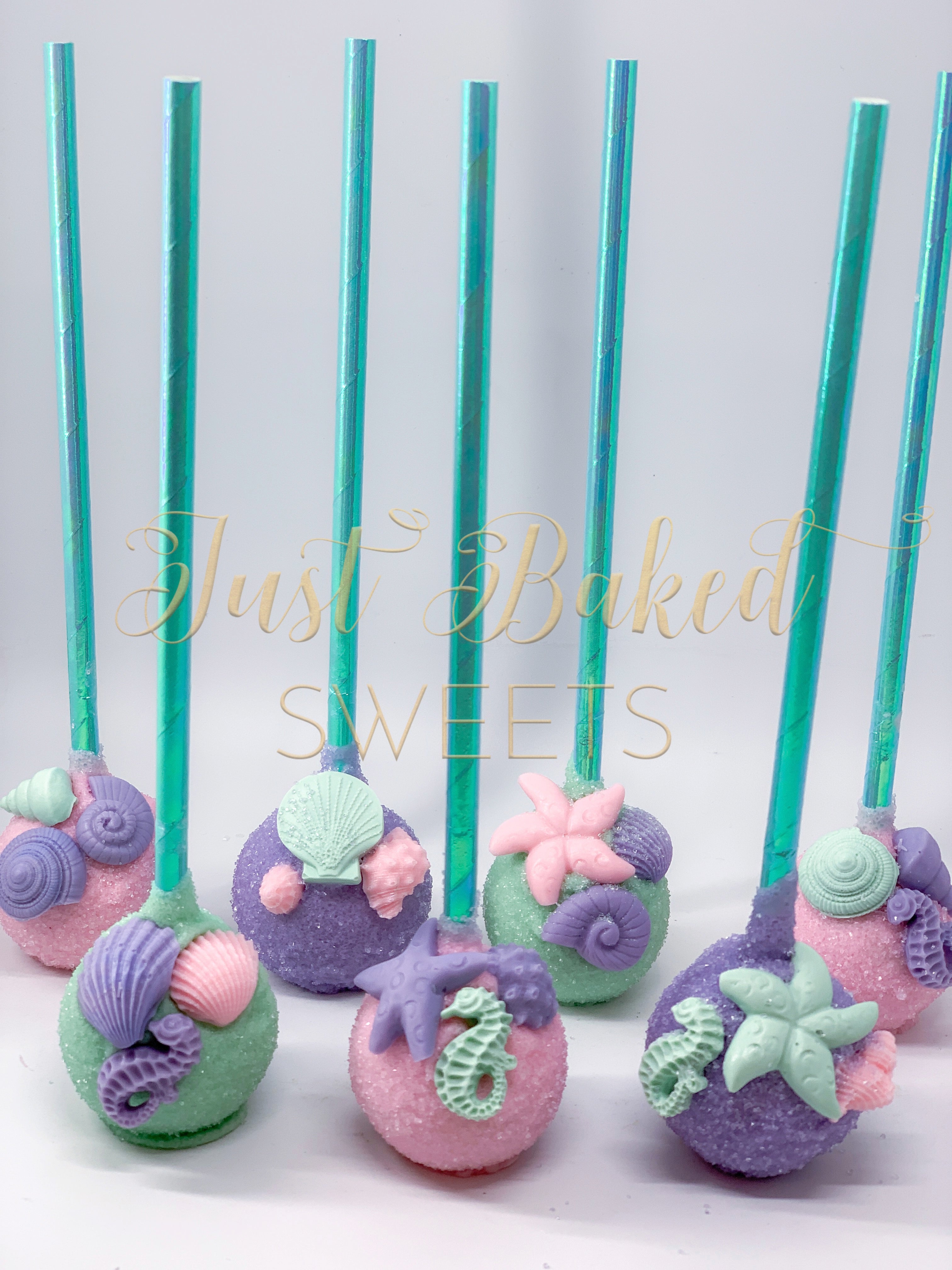 Under The Sea Cake Pops In Pink Lilac And Mint Green Just Baked Sweets