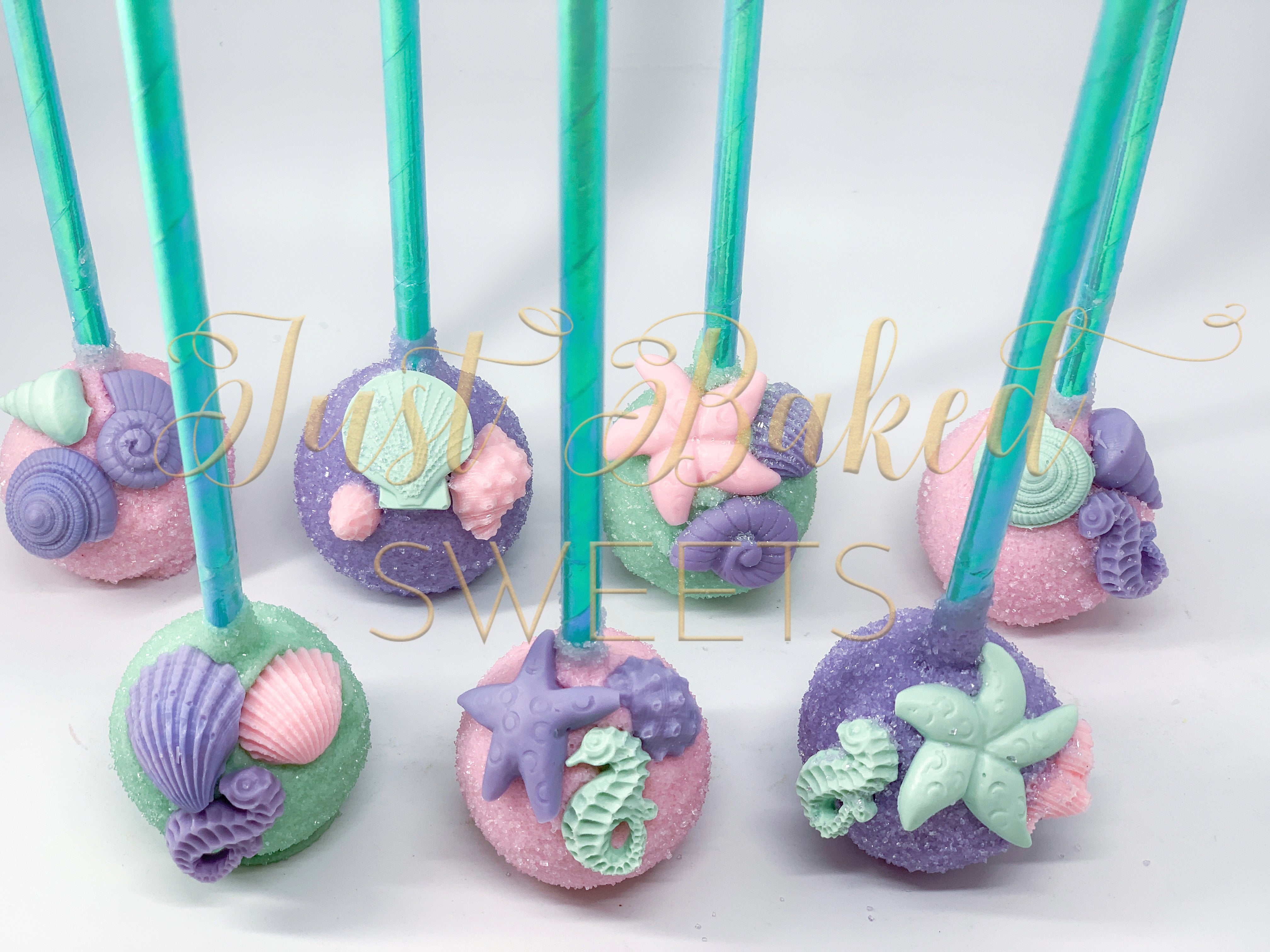 Under The Sea Cake Pops In Pink Lilac And Mint Green Just Baked Sweets