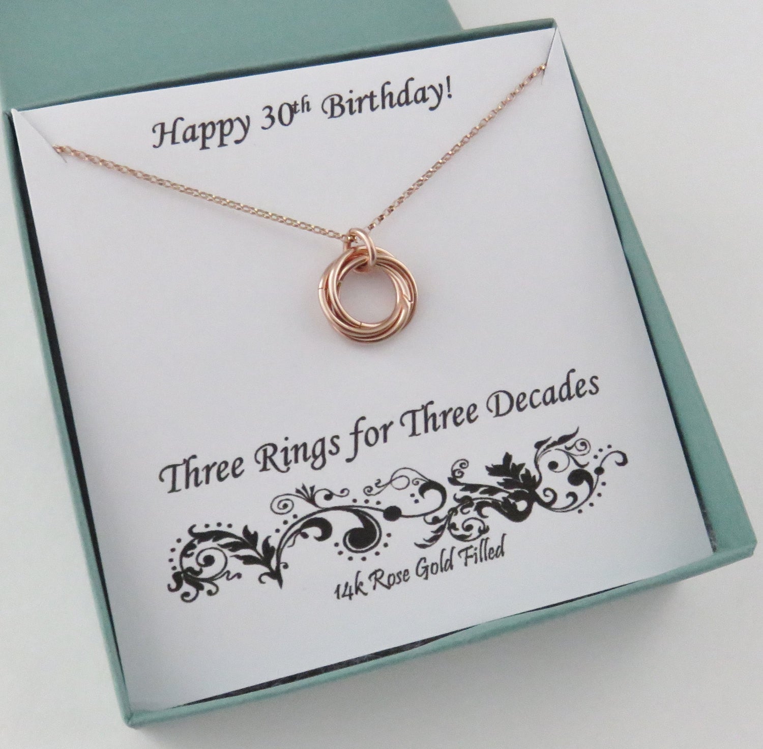 30th Birthday Gift For Her 30th Birthday Bangle With 3 Rings For 3 Decades