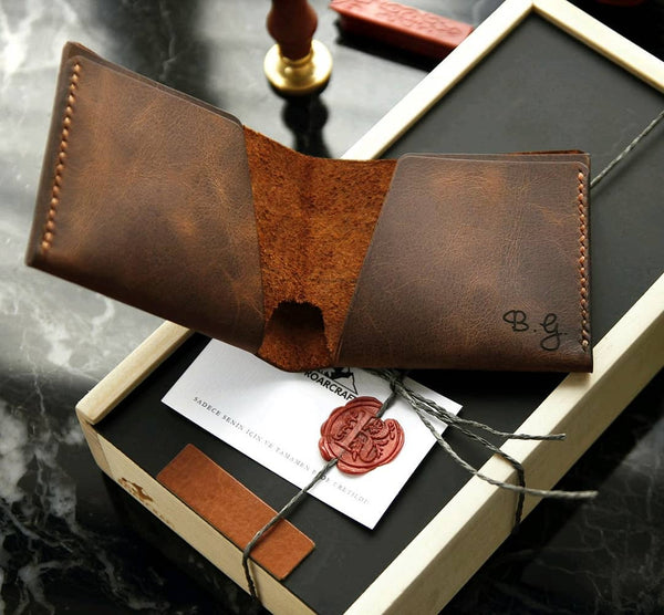 personalized leather wallet