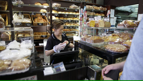 bakery serving with clean hands