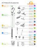 Dyson DC14 Wand & Accessories Diagram