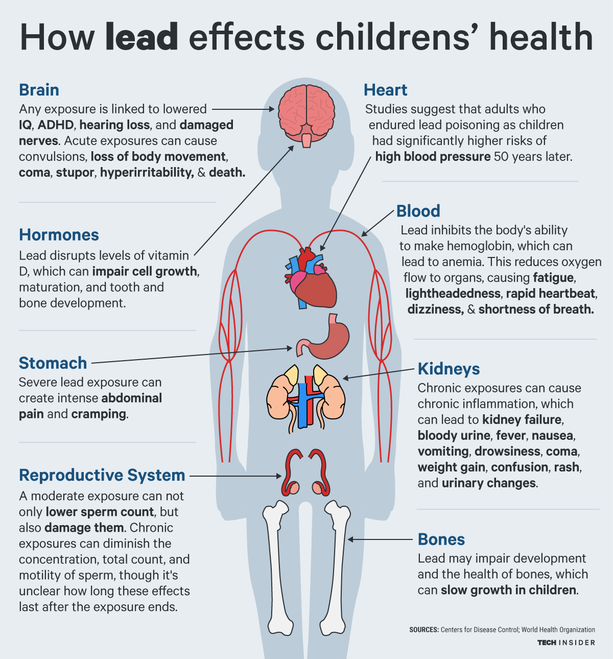 long term health risks children lead drinking water poison
