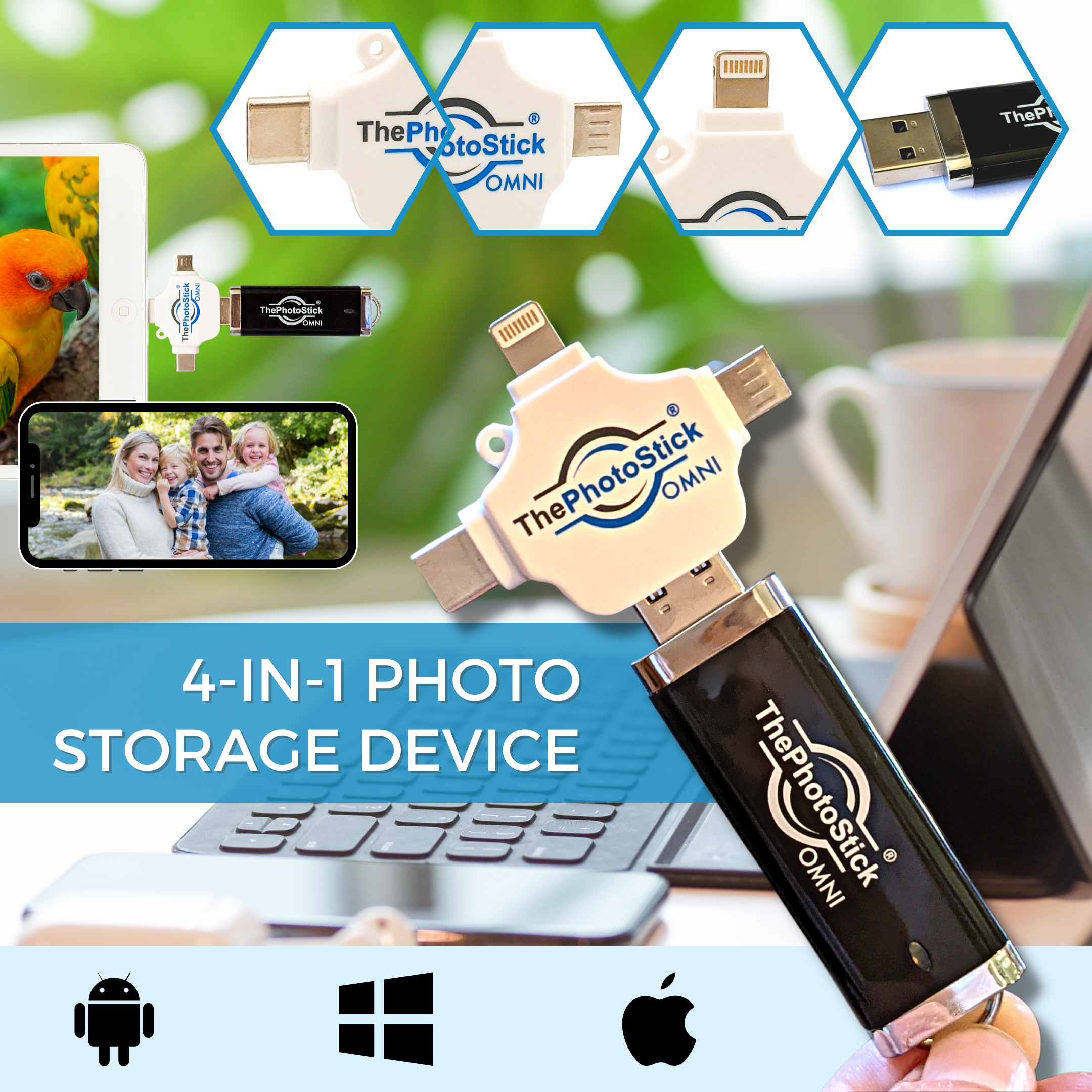 Buy 2 ThePhotoStick® Omni 128GB, Get 2 FREE