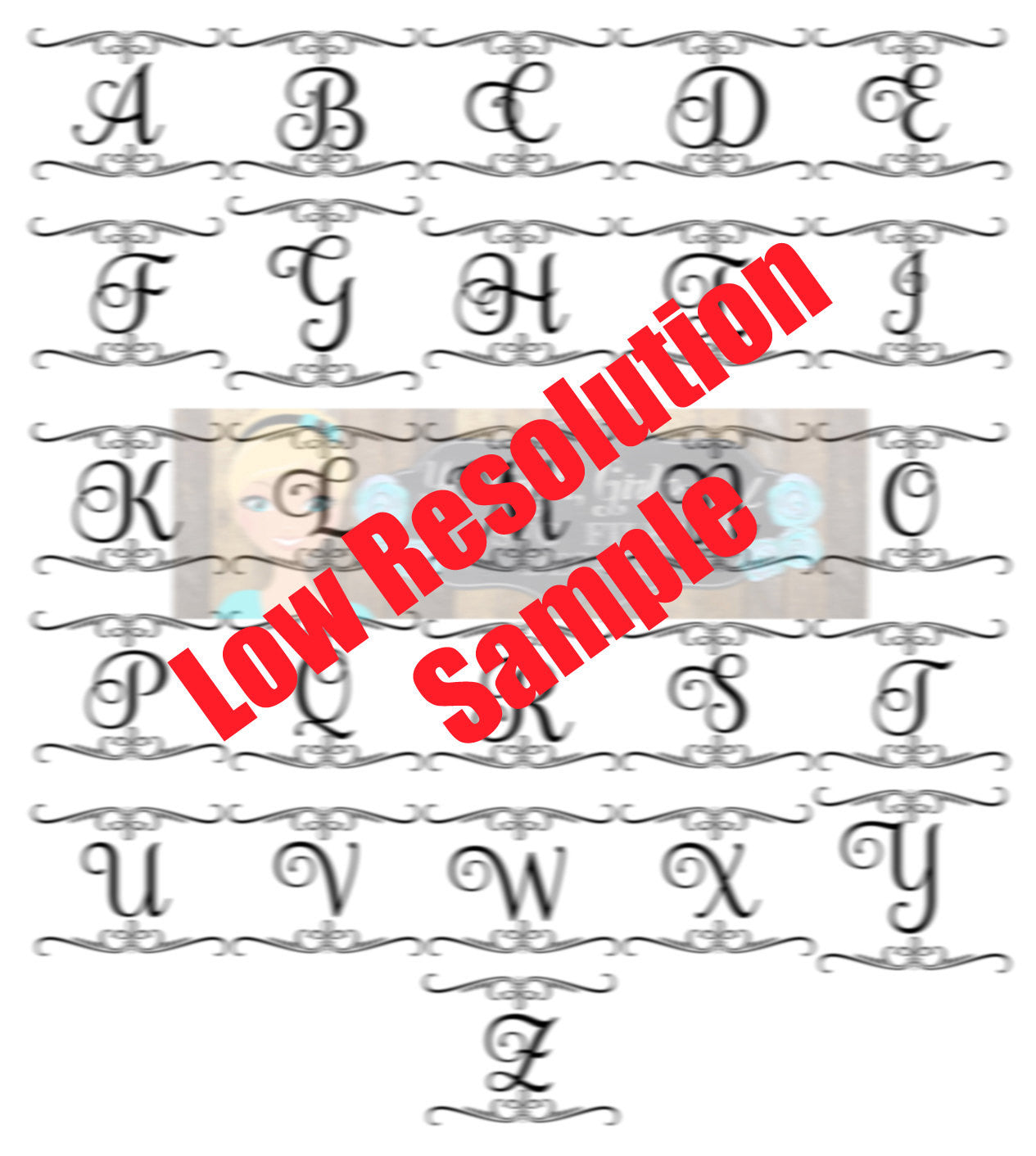 Download Lot Of 26 Monogram Frame Letter Designs Svg Dxf Png Zip File Commercia Vinyl Supply Shop