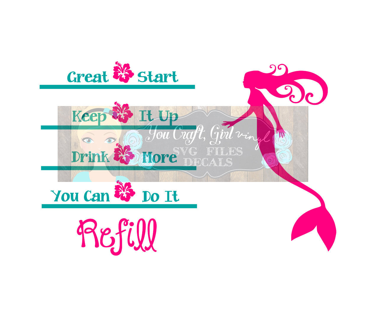 Download Svg Mermaid Water Bottle to Inspire Drinking More Water ...