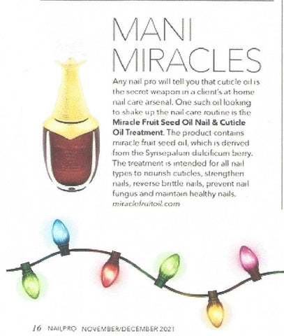 Nail Pro Magazine Miracle Fruit Seed Oil Nail and Cuticle Oil Treatment