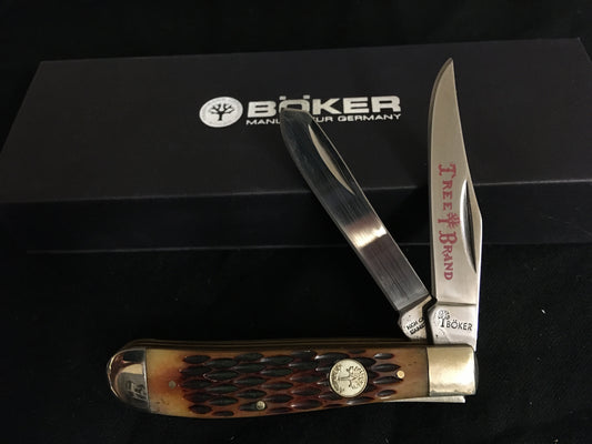 Boker Tree Brand Stockman Pocket Knife Carbon Steel Blades Brown