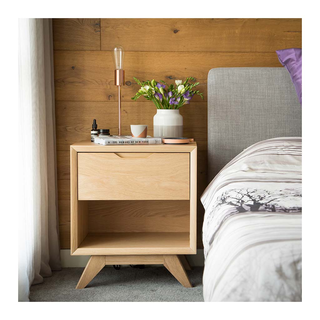 Erika Scandinavian Wooden Bedside Table - The Design Edit
