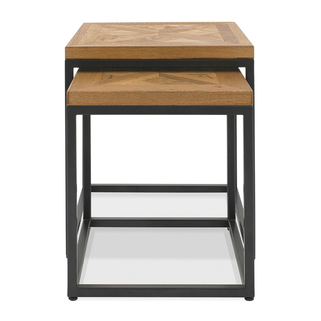 wood and iron nesting tables