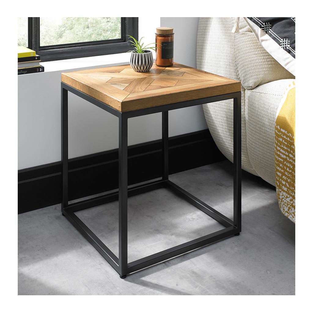 side table black and wood