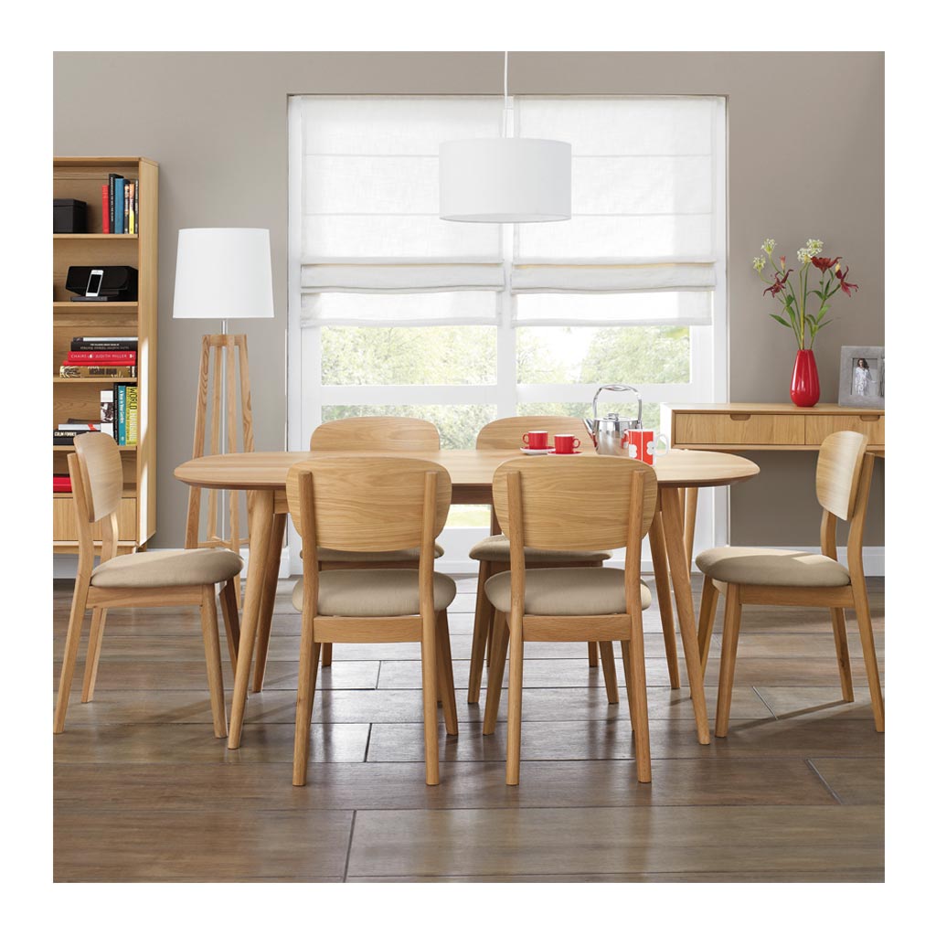 Ingrid Scandinavian Wooden Dining Table, 6 Seater - The Design Edit