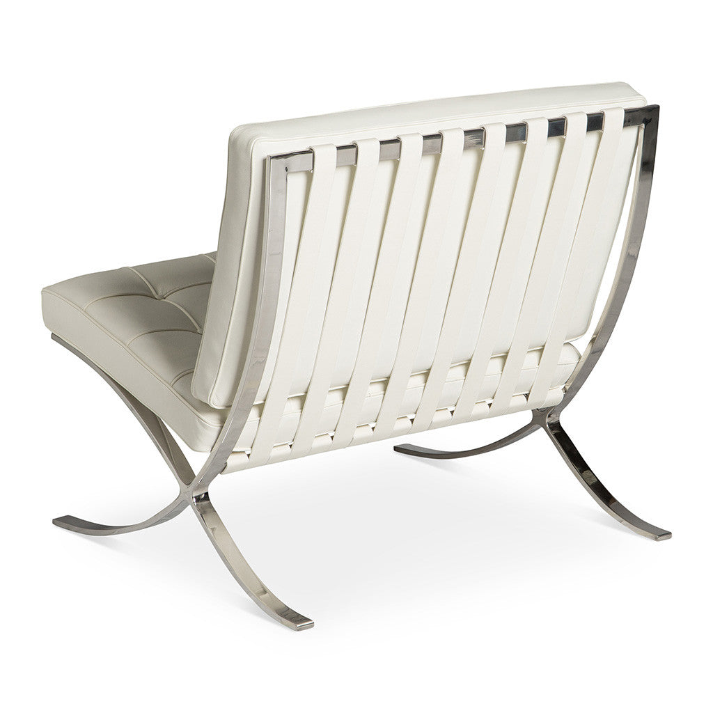 White Barcelona Chair Replica  The Design Edit