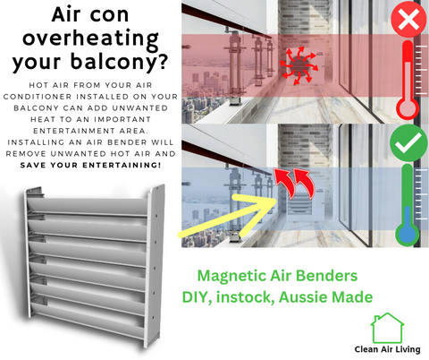 Air Bender Air Deflector removing unwanted hot air from a balcony area
