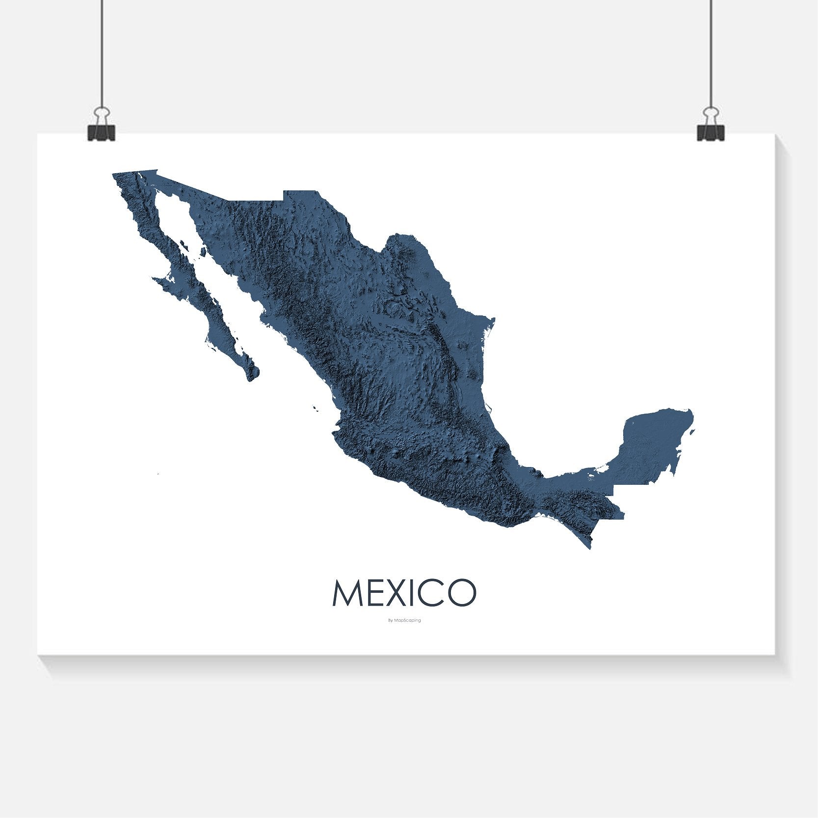 Mexico Topographic Wall Art Map Mapscaping Com