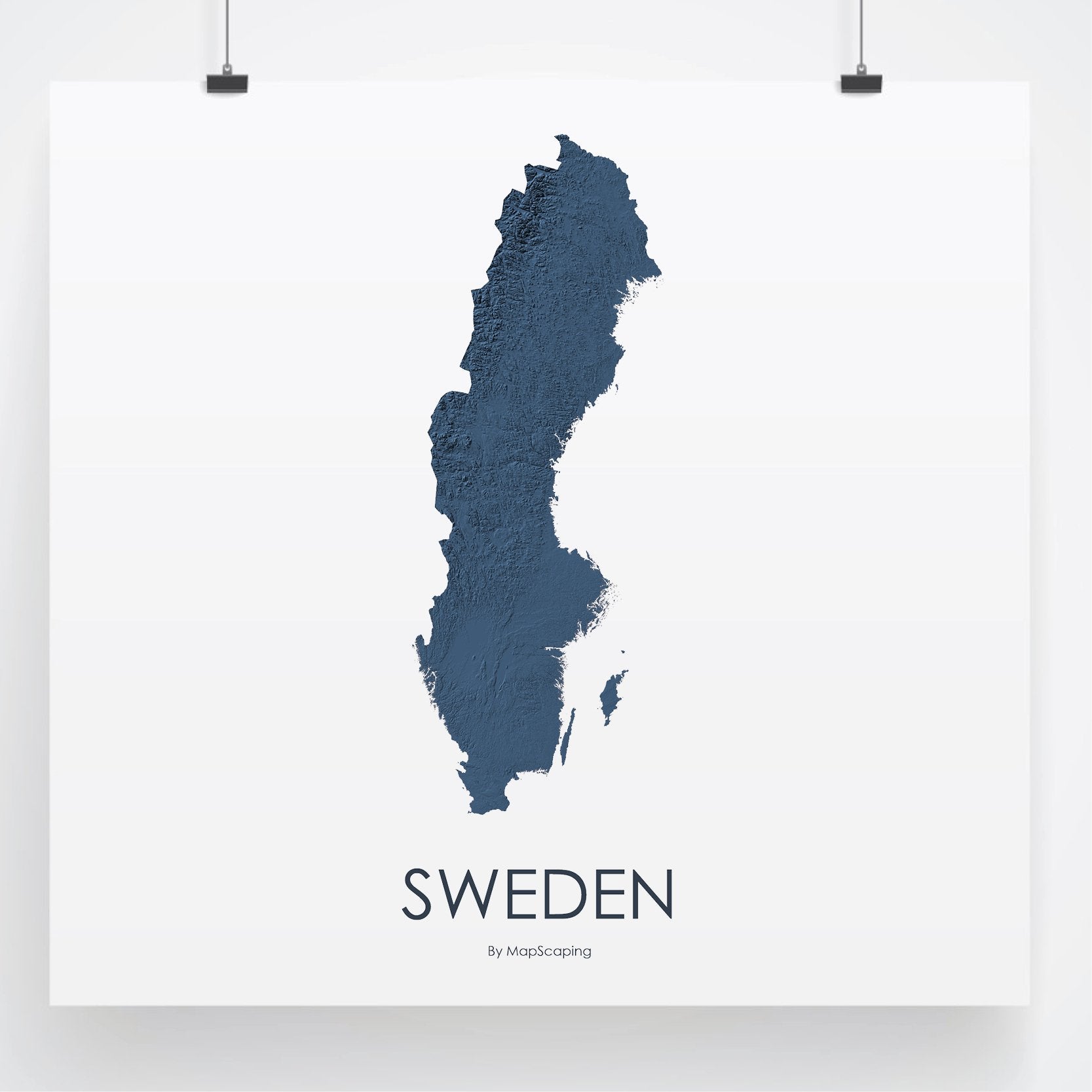 Sweden Map 3d Midnight Blue