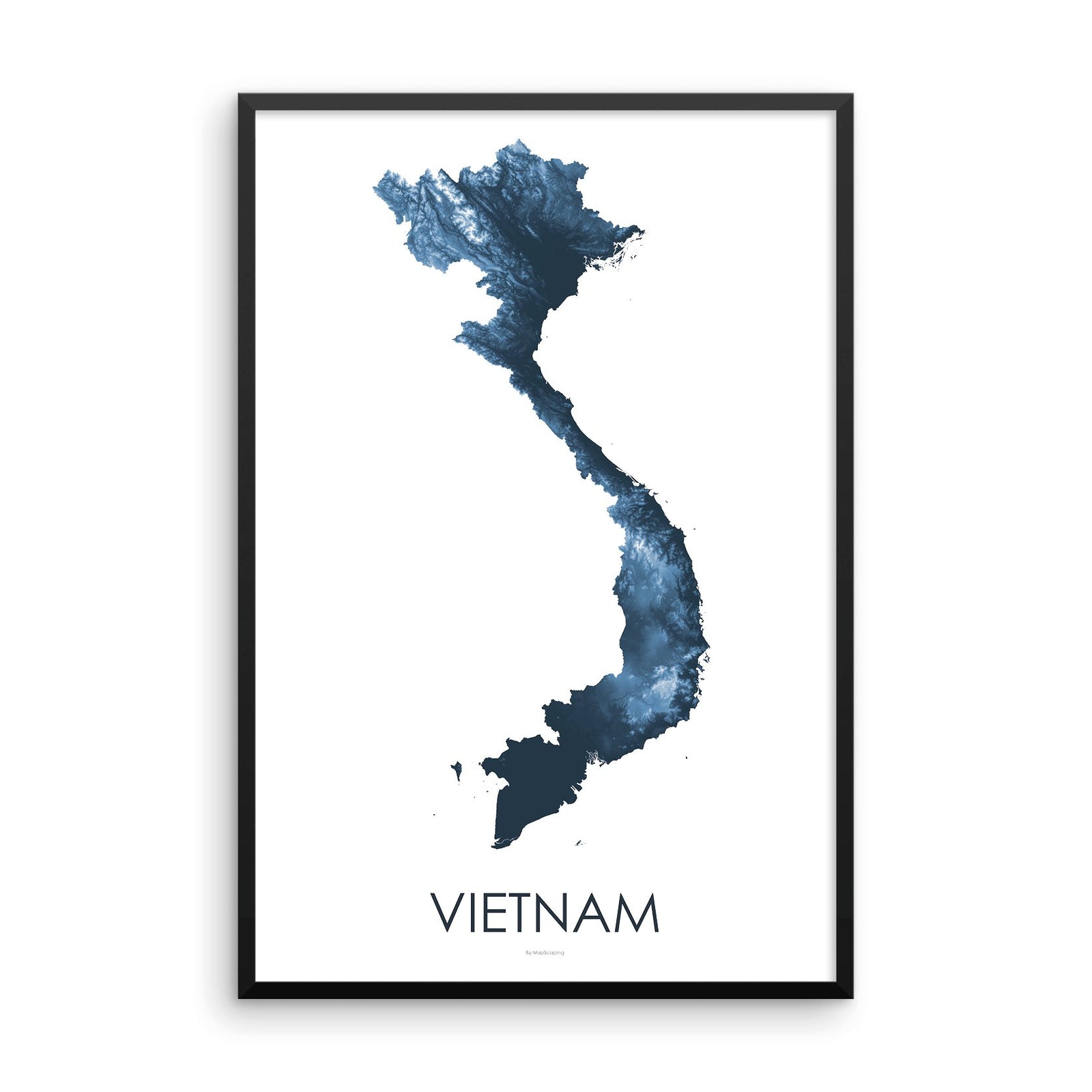 Vietnam Topographic Wall Art Map Mapscaping Com