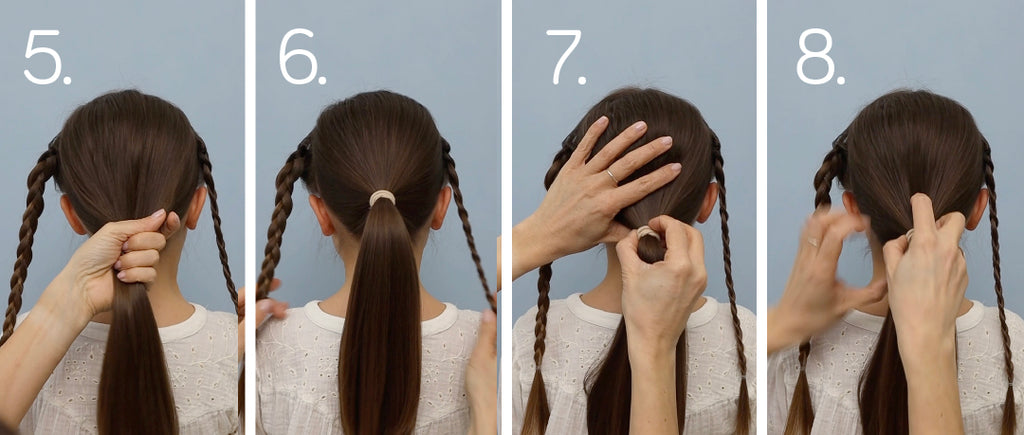 step by step image of how to style girls hair