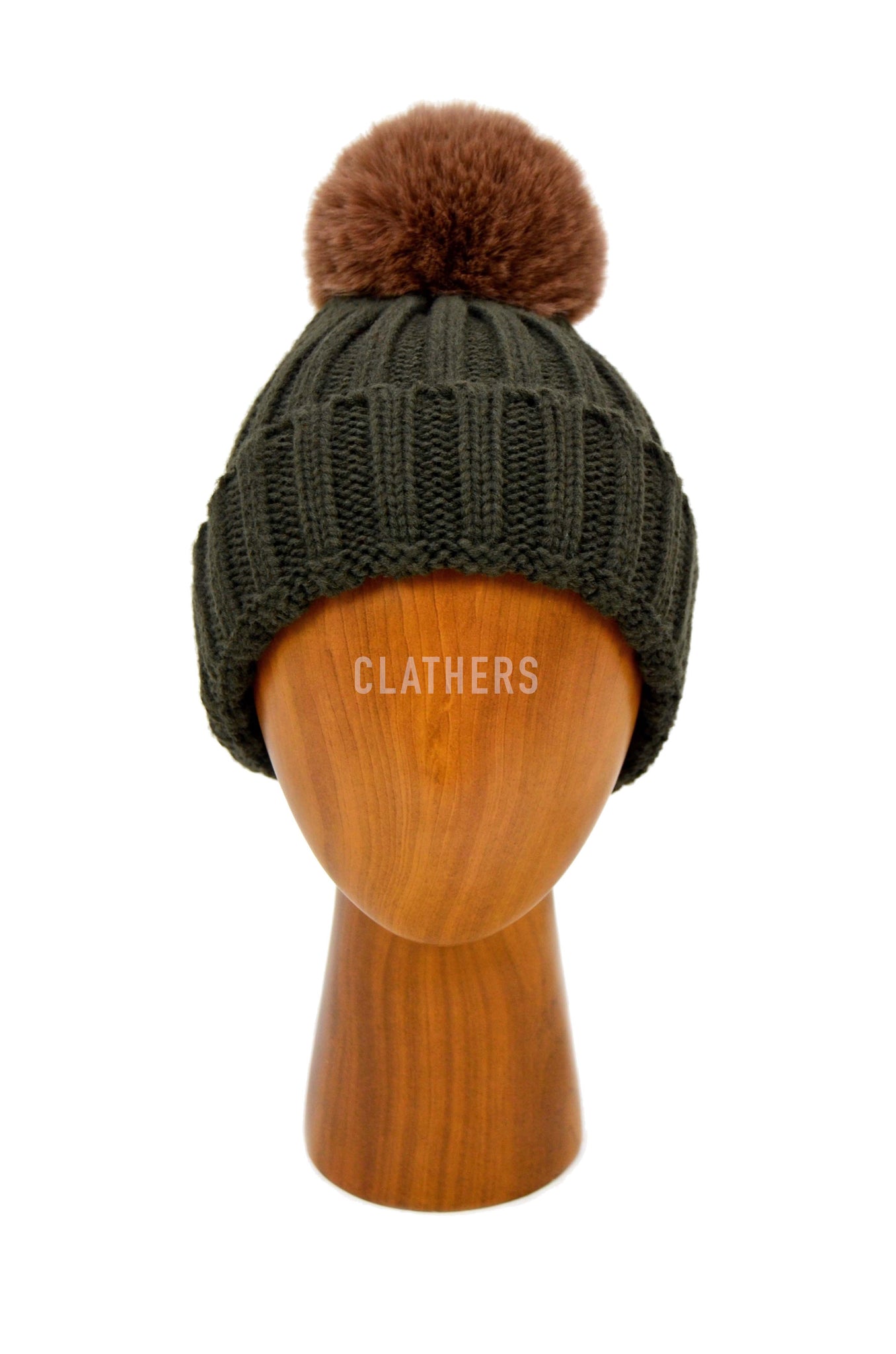 ladies green bobble hat