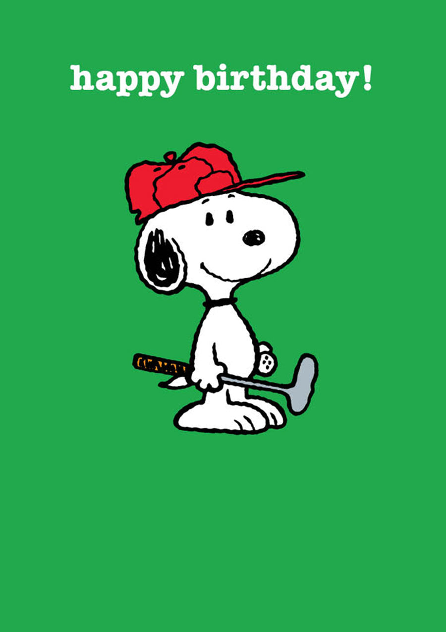 Snoopy Golf Happy Birthday Card Clathers