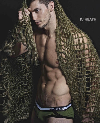 TAYLOR MILLER IN THE MARK ROYAL GREEN BRIEF BY WEARMEUNDER LIMITED EDITION UNDERWEAR FOR MEN SHOT BY KJ HEATH