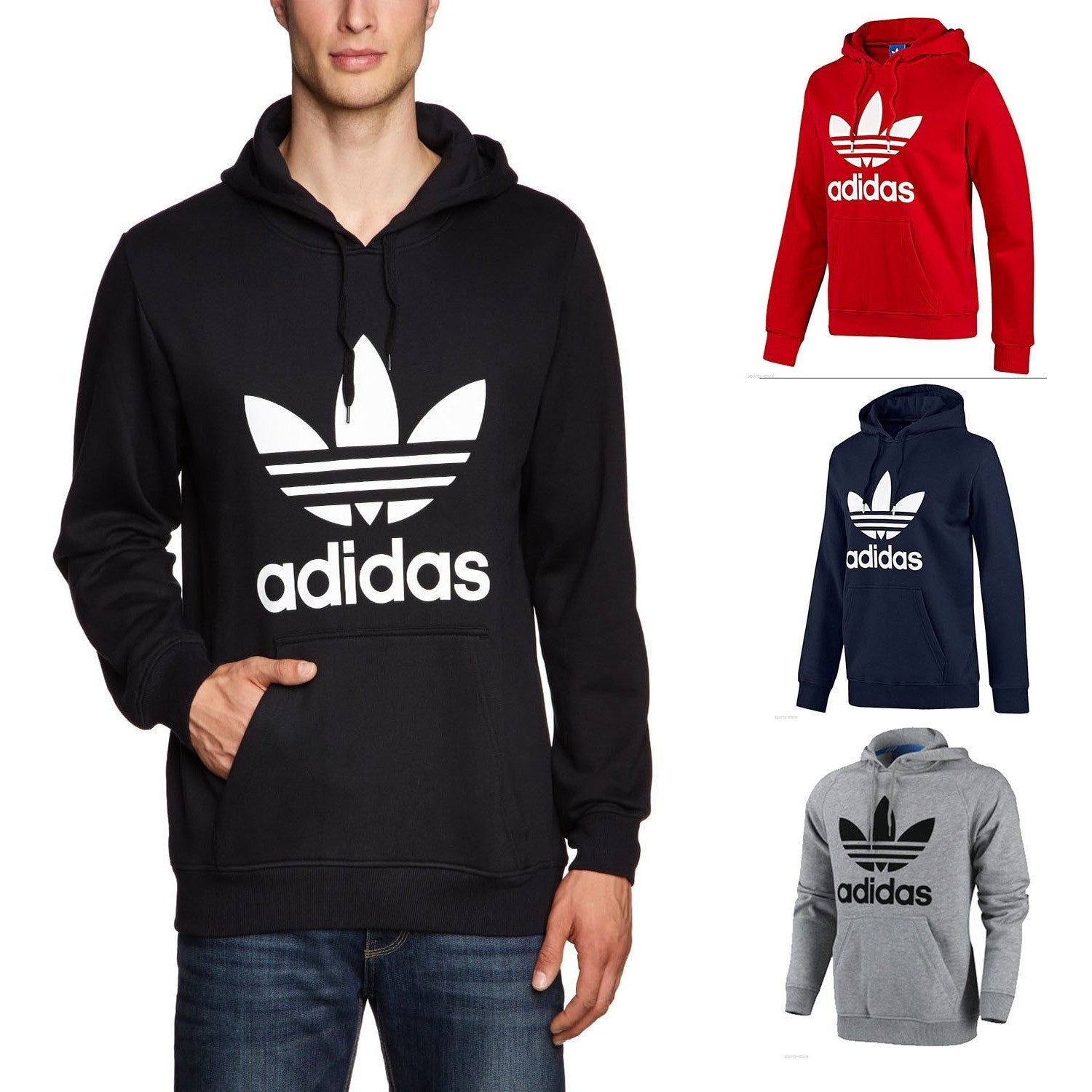 adidas men's original trefoil hoodie