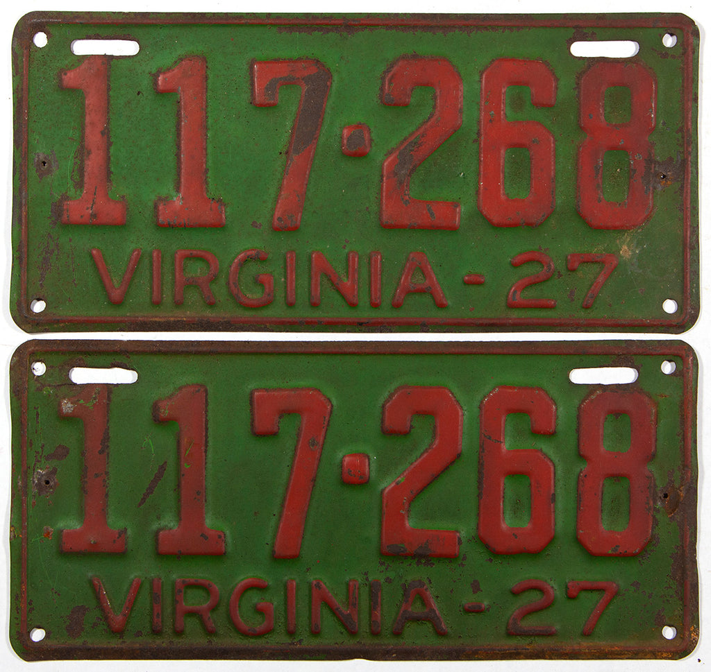 1927 Virginia License Plates | Brandywine General Store