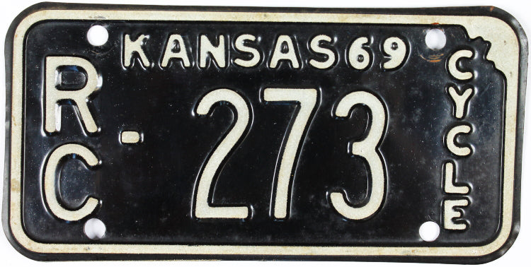 1969 Kansas Motorcycle License Plate | Brandywine General Store