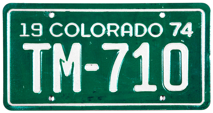 1974 Colorado Motorcycle License Plate | Brandywine General Store