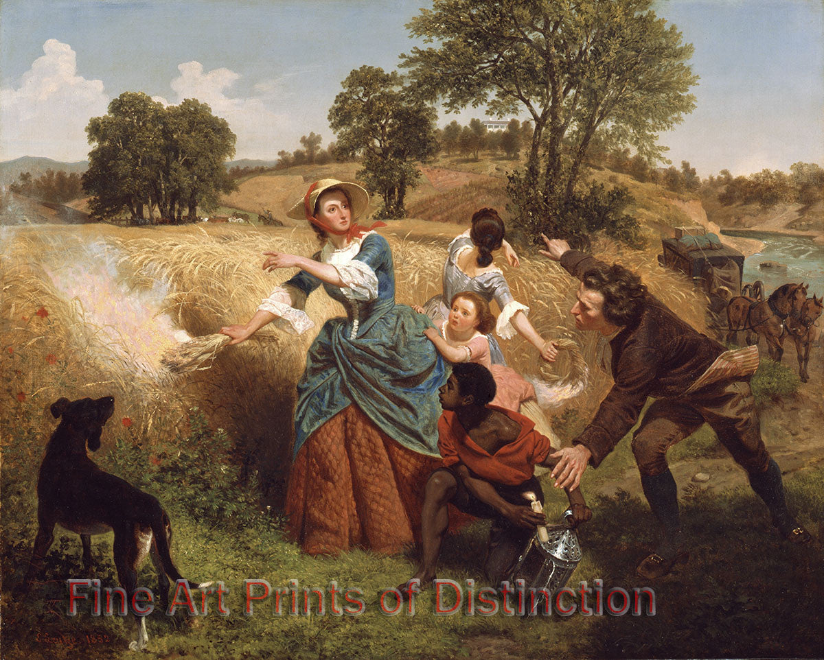Mrs. Schuyler Burning her Wheat Fields on the Approach of the British by Emanuel Gottlieb Leutze