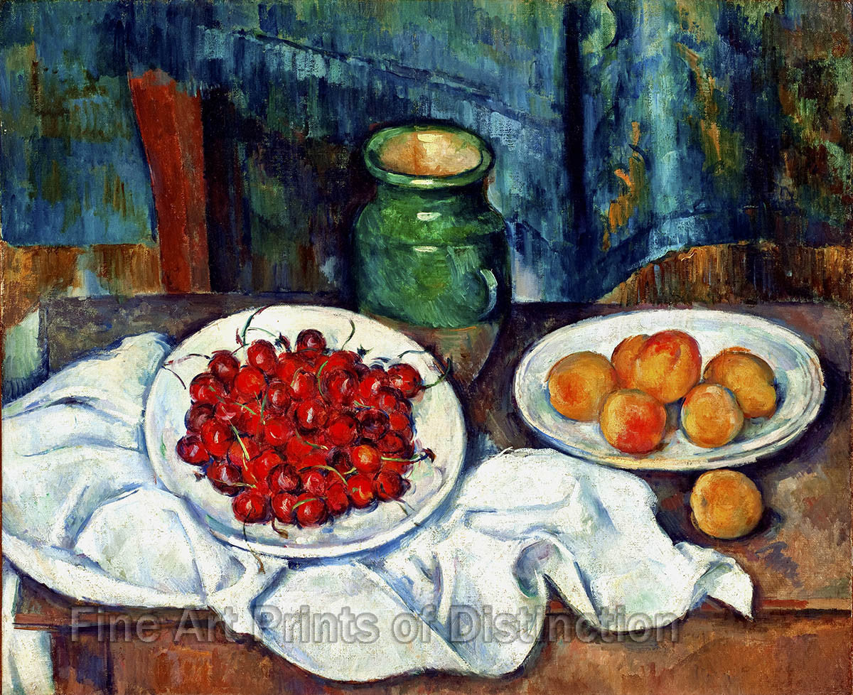 Cezanne Paul Still Life With Cherries And Peaches - 