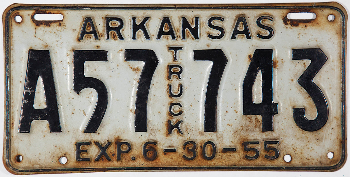 1955 Arkansas Truck License Plate | Brandywine General Store