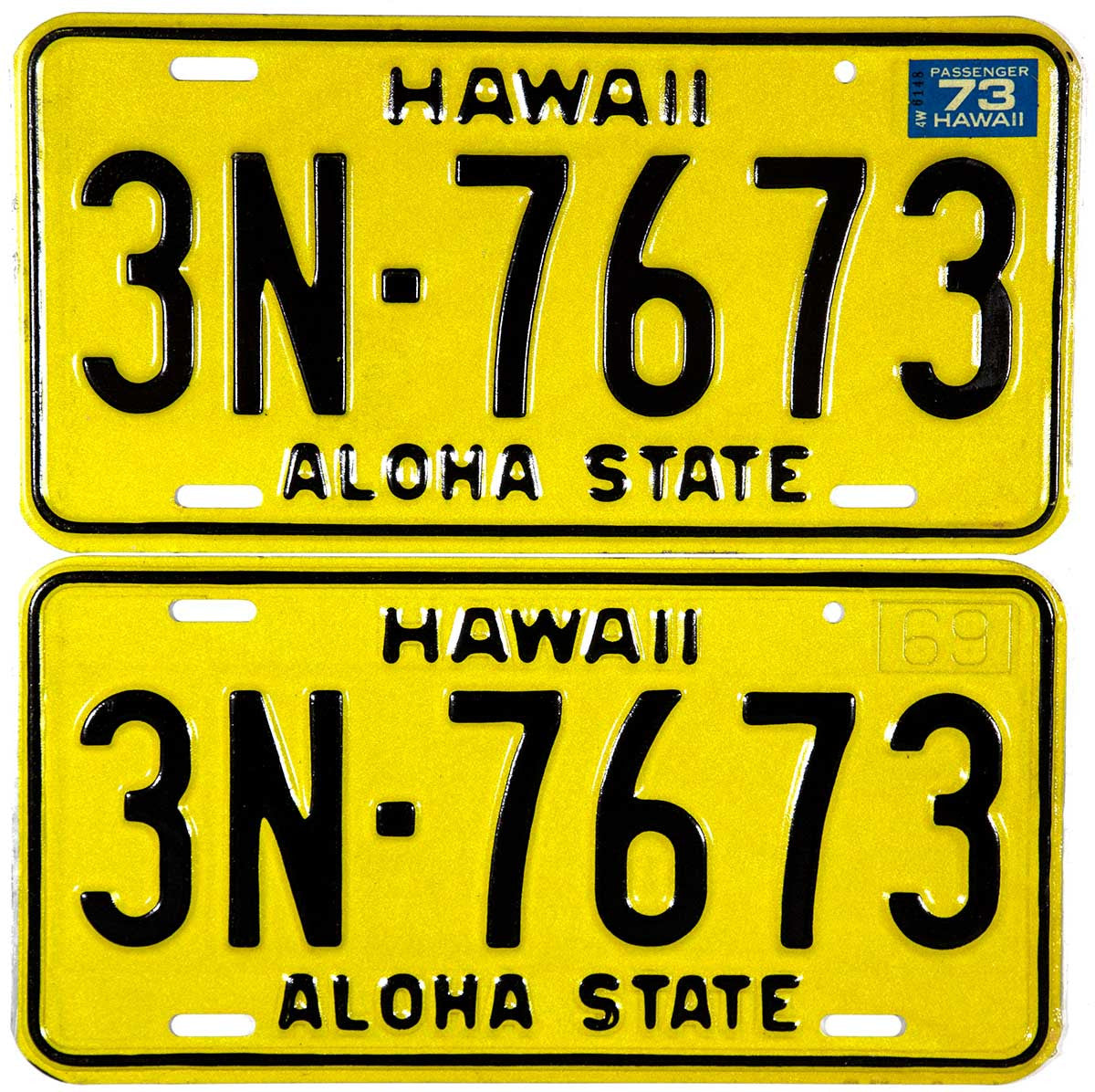 1973 Hawaii License Plates Brandywine General Store