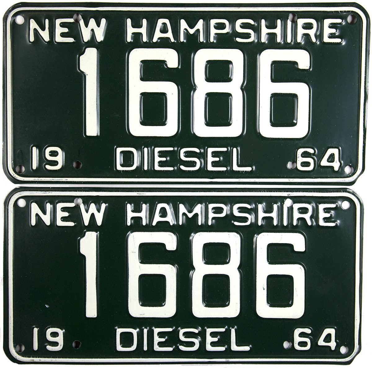 1964 New Hampshire Diesel License Plates Brandywine General Store