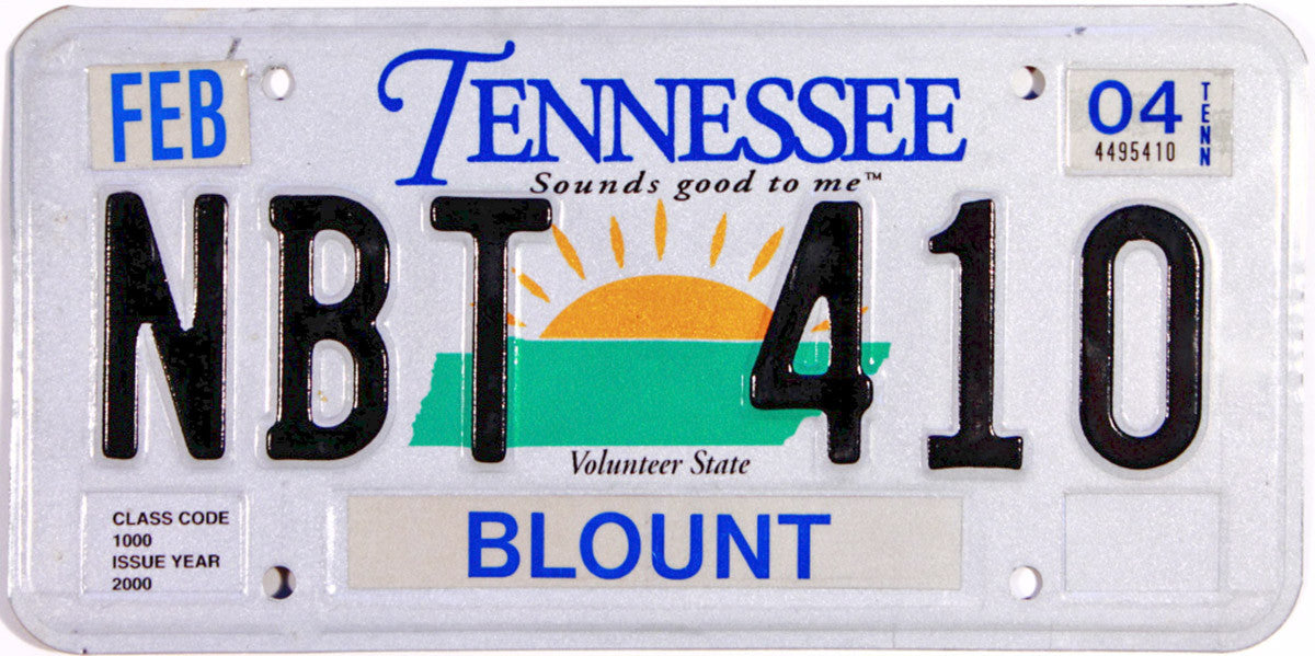 2004 Tennessee License Plate | Brandywine General Store