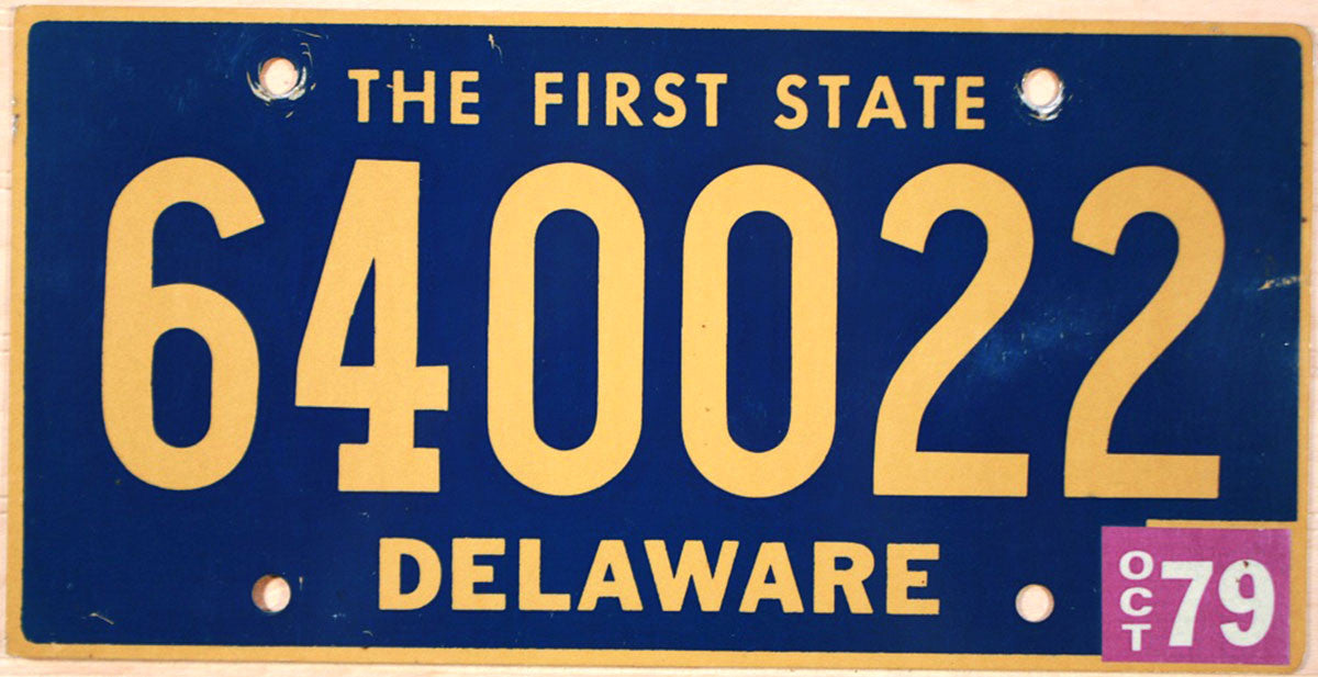 1979 Delaware License Plate Brandywine General Store