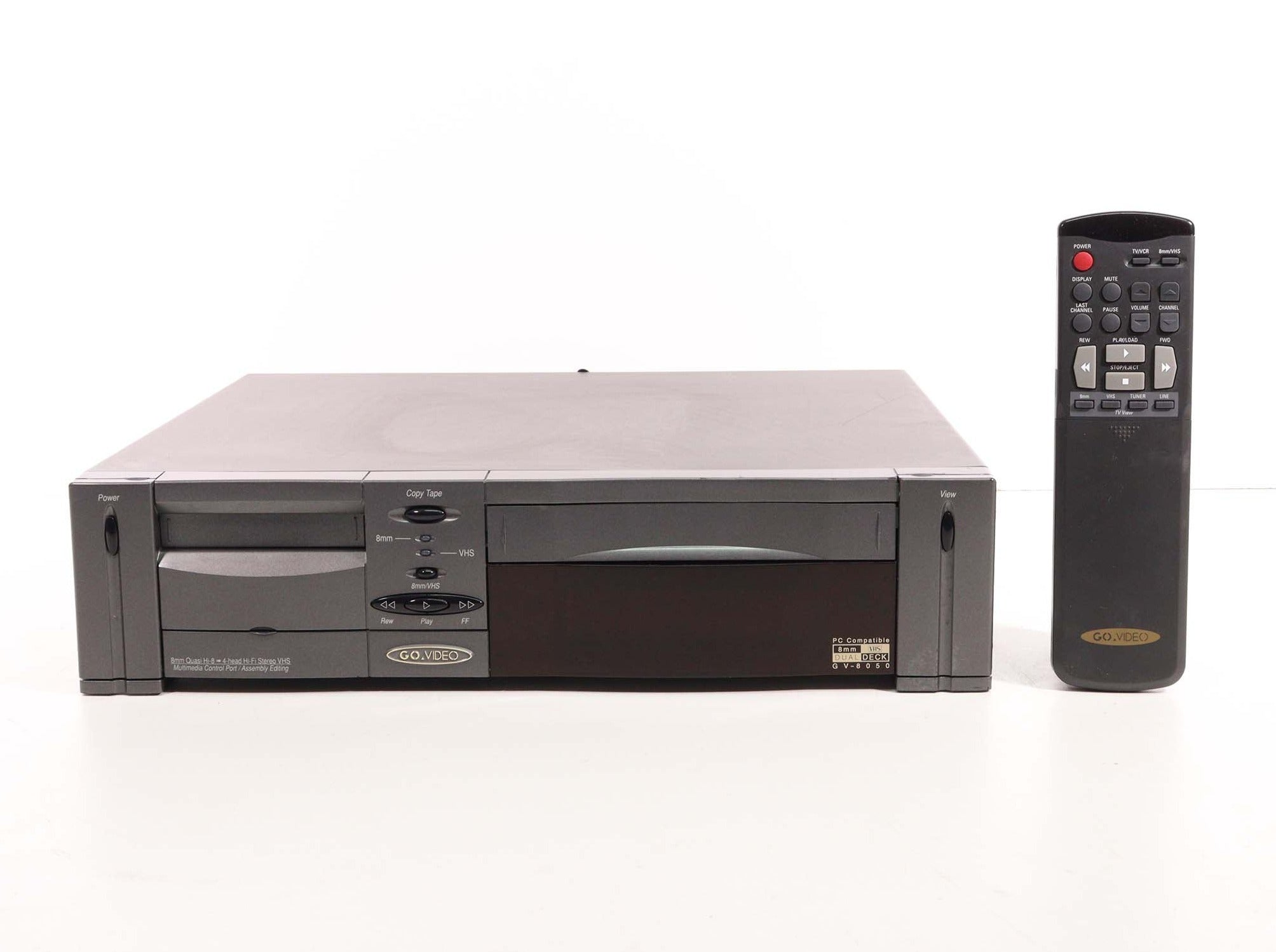 GoVideo GV-8050 Dual Deck VCR Hi8 8mm Player (With Remote)