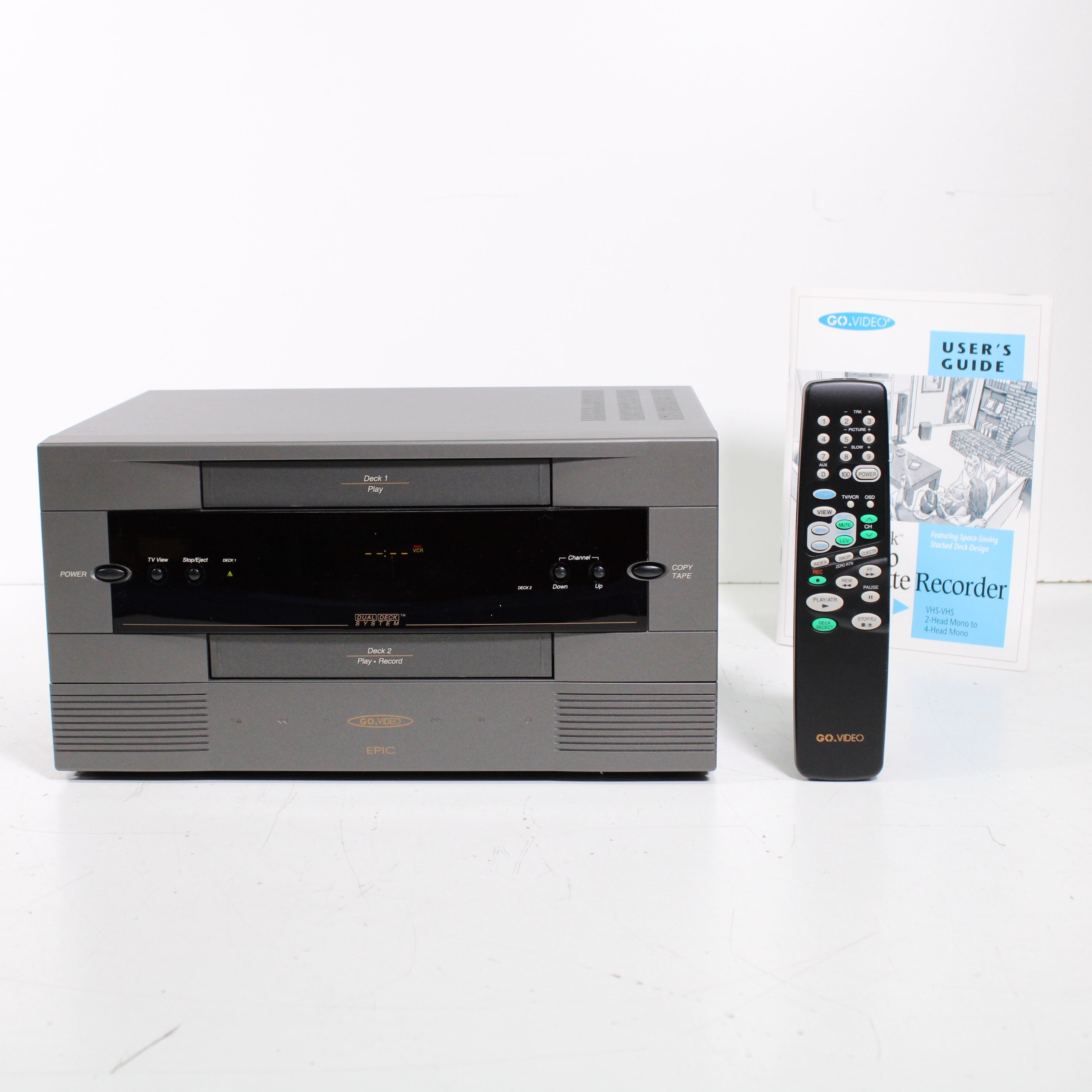 GoVideo GV6010 Dual Deck VCR VHS Player Recorder Picture-Perfect Copies with Original Box (New)
