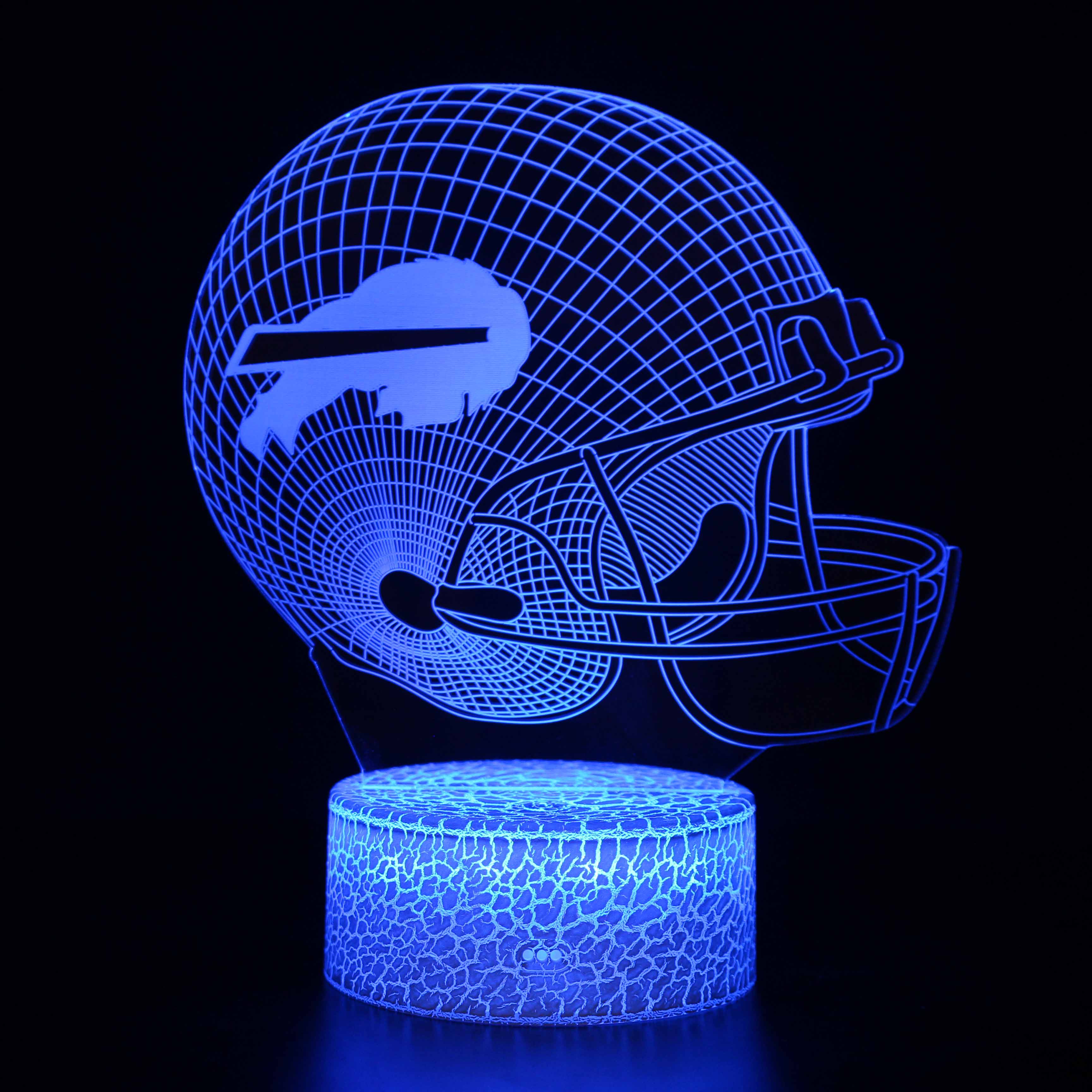 Image of Buffalo Bills Football Helmet 3D Optical Illusion Lamp
