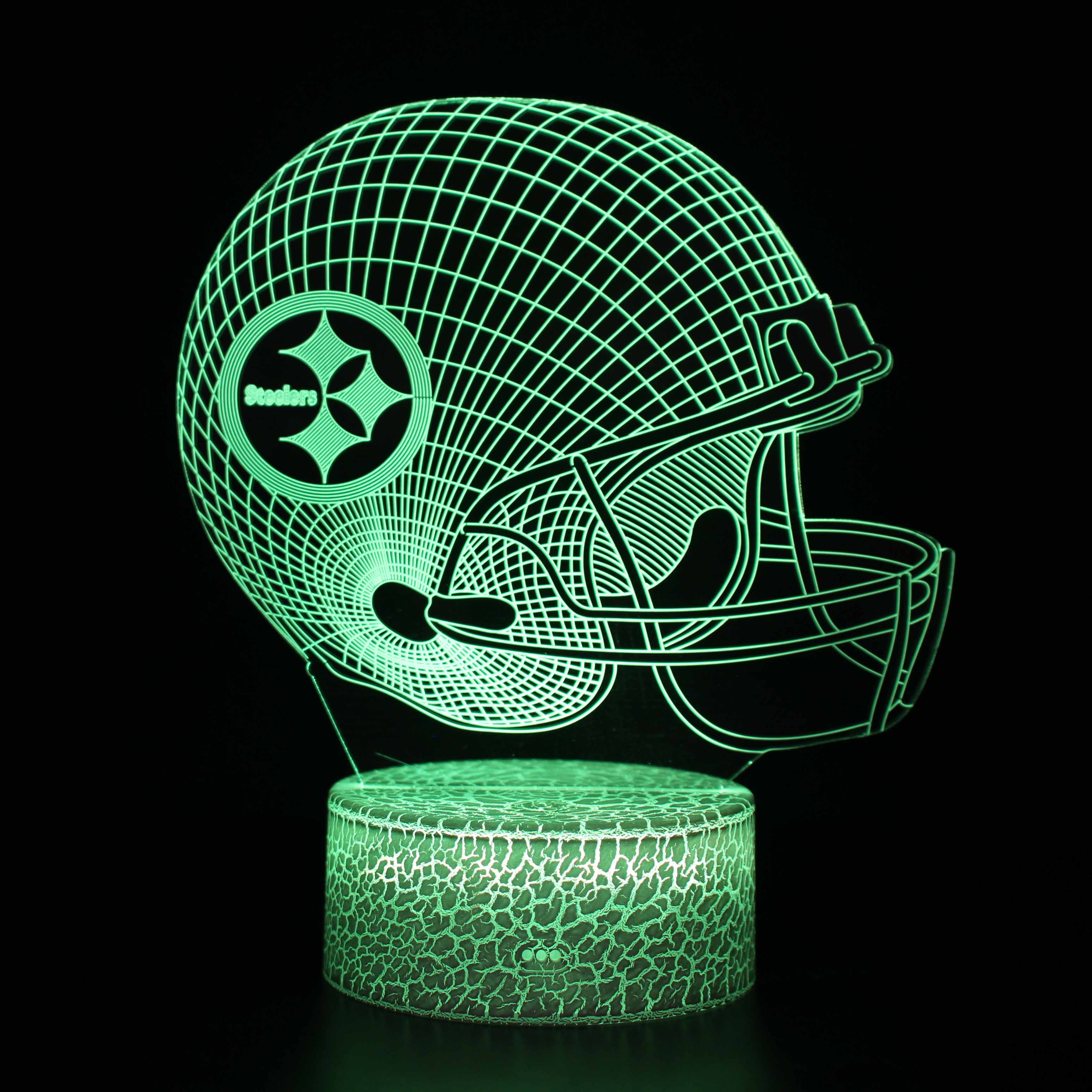 Image of Pittsburgh Steelers Football Helmet 3D Optical Illusion Lamp