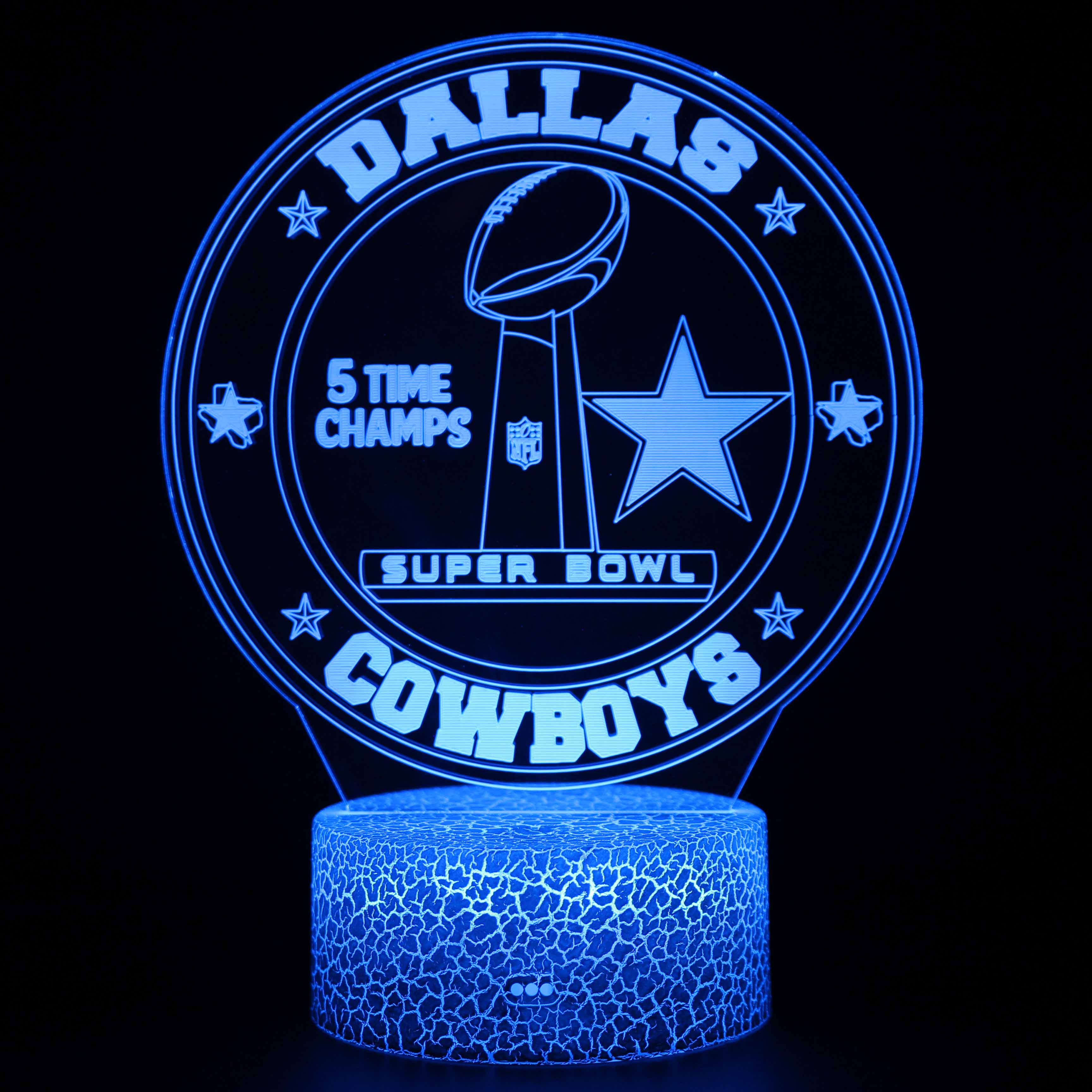 Image of Dallas Cowboys Super Bowl 3D Optical Illusion Lamp